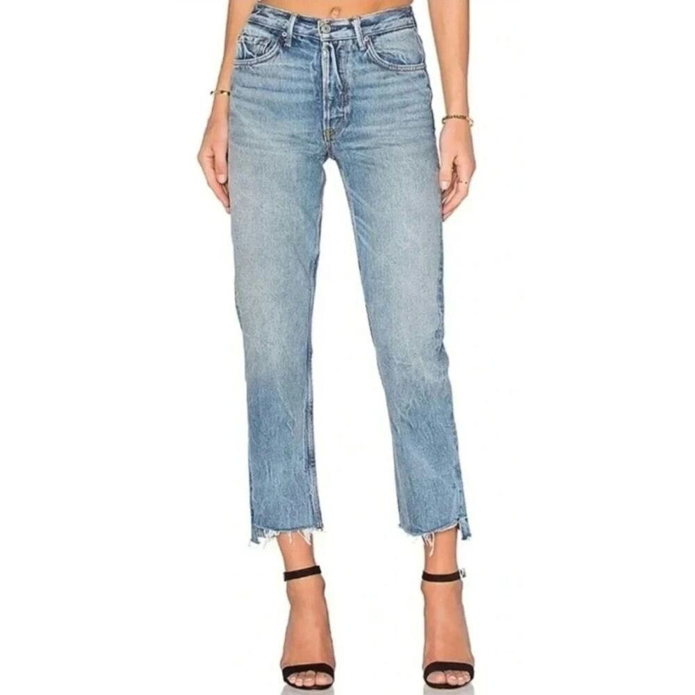 Grlfrnd  Cropped Straight Leg Ladies Demin Jeans Size 27 Pre-loved